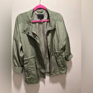 Banana Republic Utility Parka Spring Full Zip Cinch Waist Jacket, Small Petite
